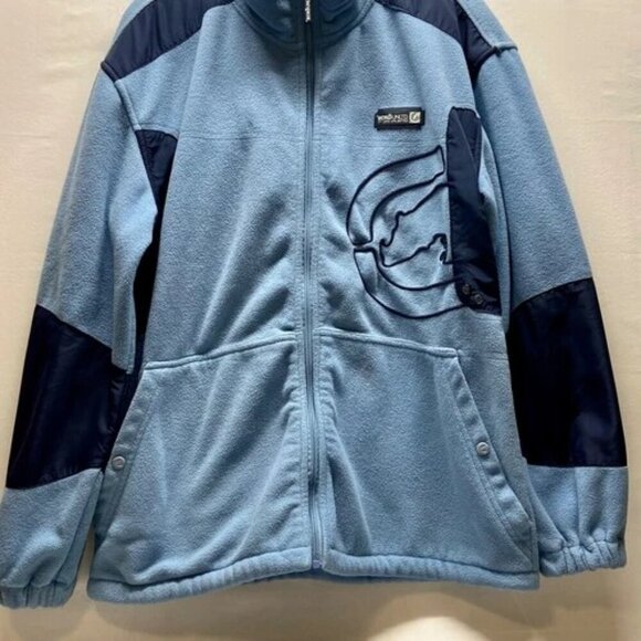 Ecko UNLTD Men's Full Zip X-Large Baby Blue Navy Rhino Logo Mock Neck Fleece GUC - Picture 3 of 15